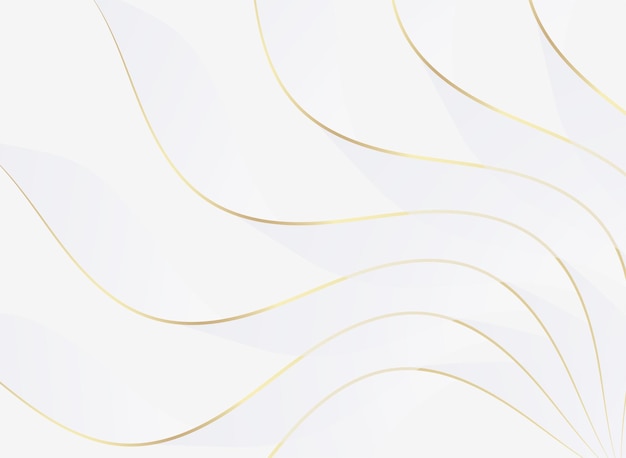 Vector white abstract background with golden lines