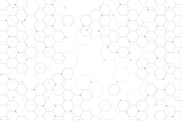 Vector white abstract background with hexagon pattern