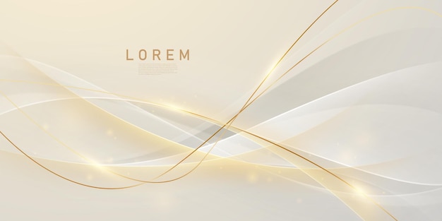 Vector white abstract background with luxury golden lines vector illustration