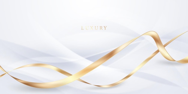 Vector white abstract background with luxury golden lines vector illustration