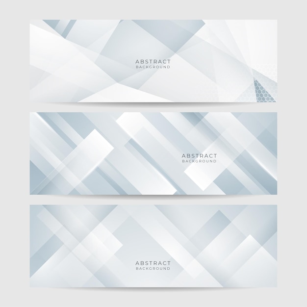 Белый абстрактный баннер Современный элегантный бело-серый баннер с креативным дизайном и блестящими линиями Минимальный дизайн векторных полос Простой графический элемент текстуры Векторный абстрактный шаблон фона
