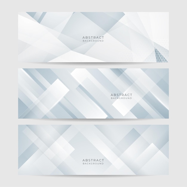 White abstract banner Modern elegant white gray banner with creative design and shiny lines Minimal vector stripes design Simple texture graphic element Vector abstract pattern background template