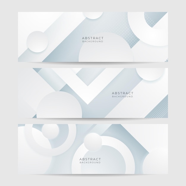White abstract banner Modern elegant white gray banner with creative design and shiny lines Minimal vector stripes design Simple texture graphic element Vector abstract pattern background template