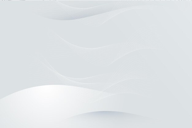 Vector white abstract minimal background design with waveline