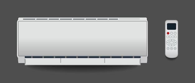 Condizionatore d'aria bianco isolato riscaldamento, ventilazione e aria condizionata illustrazione vettoriale in appartamento