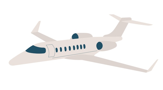 Vector white airplane in flat style on a white background vector