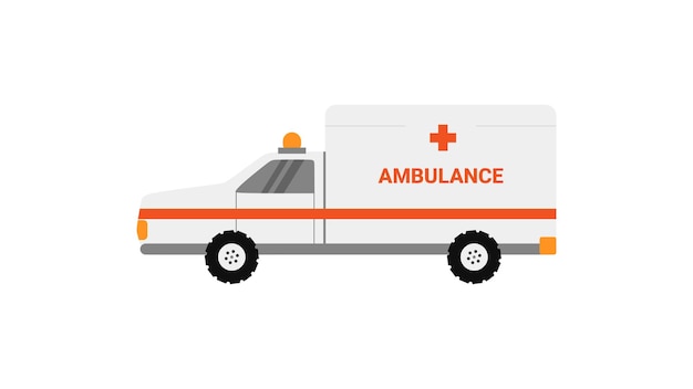 白い背景に分離された白い救急車要素
