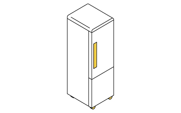 Vector white appliances refrigerator isometric illustrations