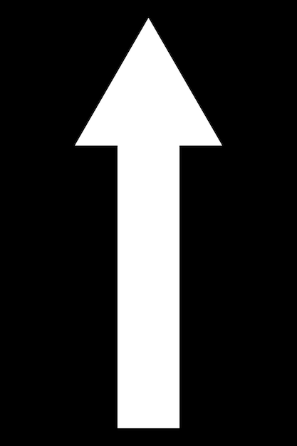 Vector a white arrow pointing up in a black background