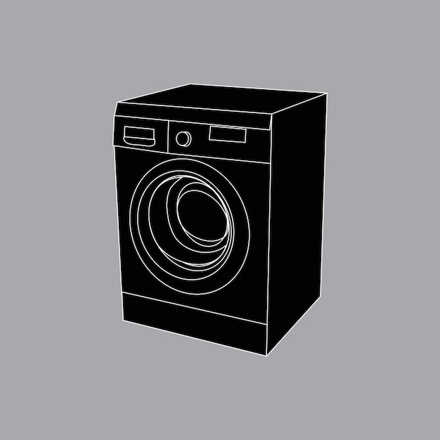 White background appliances for home washing machine icon