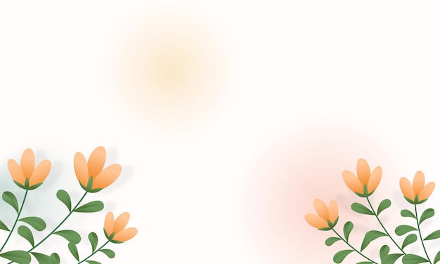 White background banner with flowers