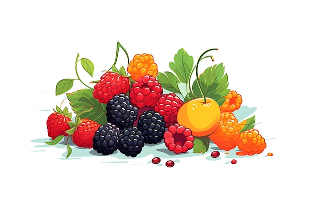 Vector white background different berries