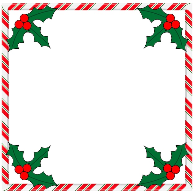 Vector white background frame with christmas border