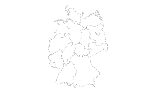 white background of German map with line art design