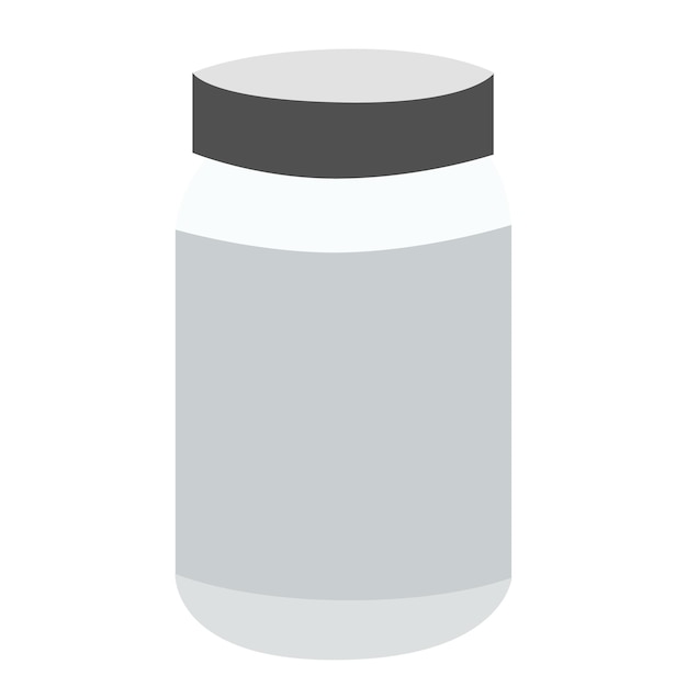 Vector white background glass jar with lid