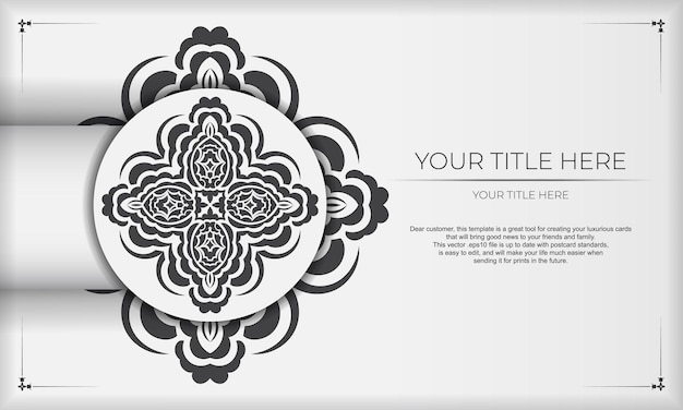 White background gorgeous vector mandala patterns with vintage ornaments and place for your design Template for print design invitation card with mandala ornament