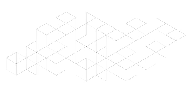 White background of lines.Geometry of squares.Line art design.