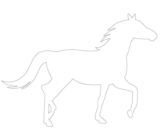 Vector on white background outline horse running