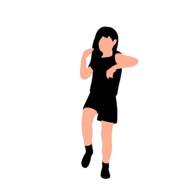 White background silhouette girl dancing