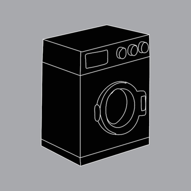 White background silhouette icon washing machine