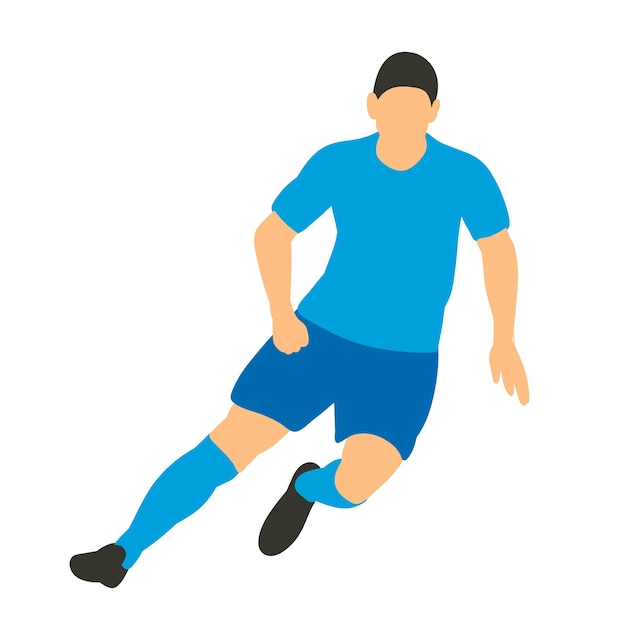 White background soccer player in a flat style sport