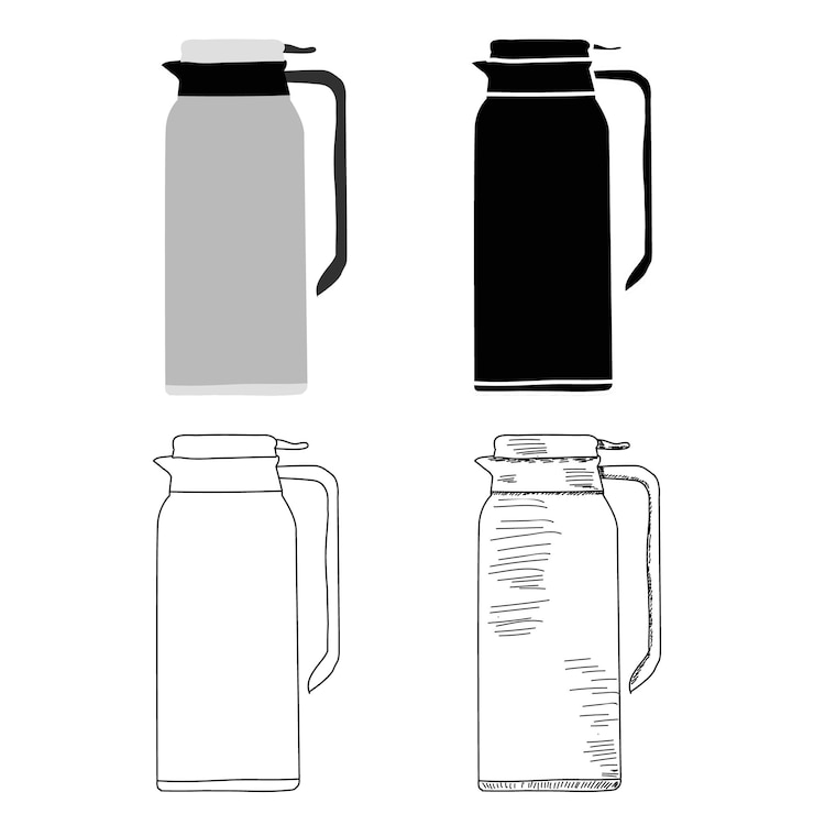 Vector white background a thermos for tea