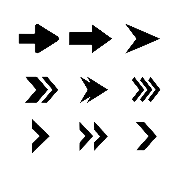 a white background with arrows pointing to the right
