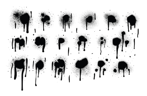 Vector a white background with black blots and blots.