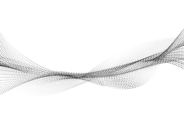 コンピューターで生成された画像の白い背景に黒い点と線。