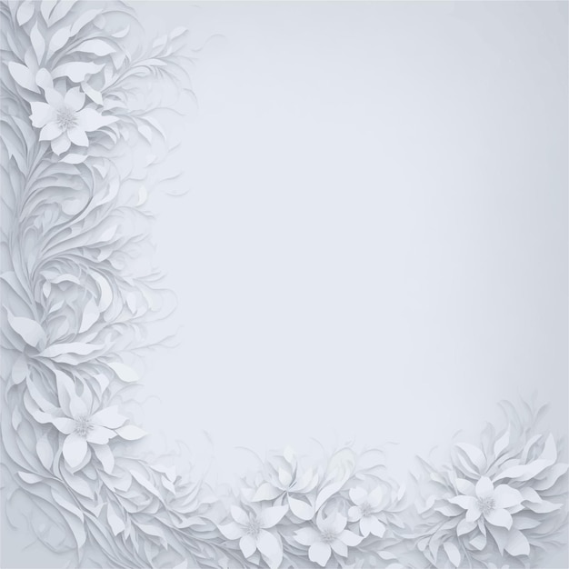Uno sfondo bianco con un bordo floreale