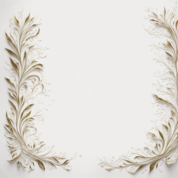 A white background with gold leaves border