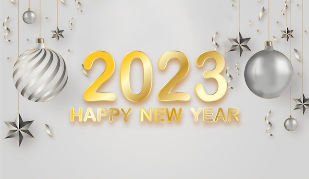 A white background with a gold number 2023 on it.