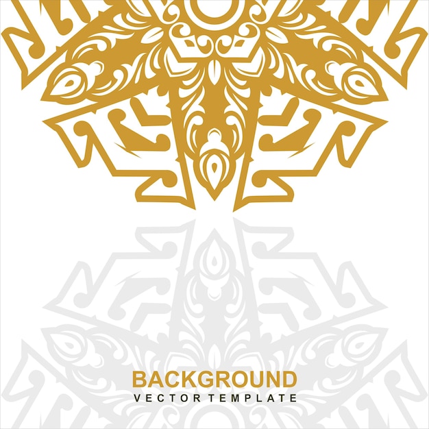 A white background with gold and white designs.