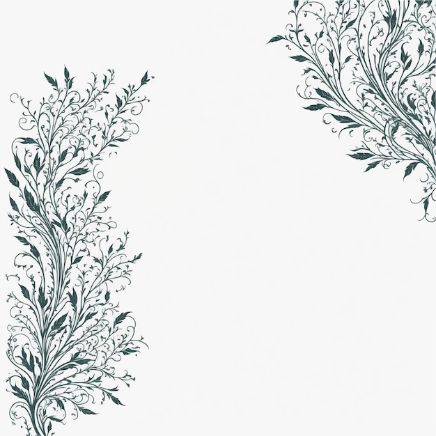 A white background with a green floral pattern