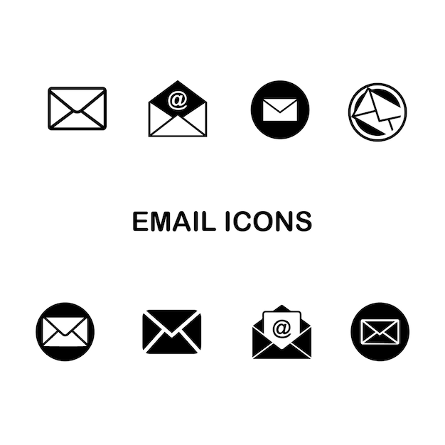 A white background with icons for email and email