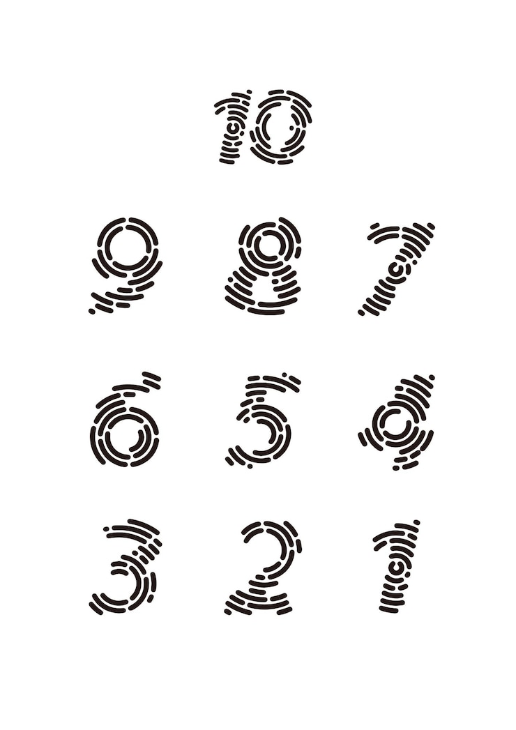 Vector a white background with the numbers 5 and 0