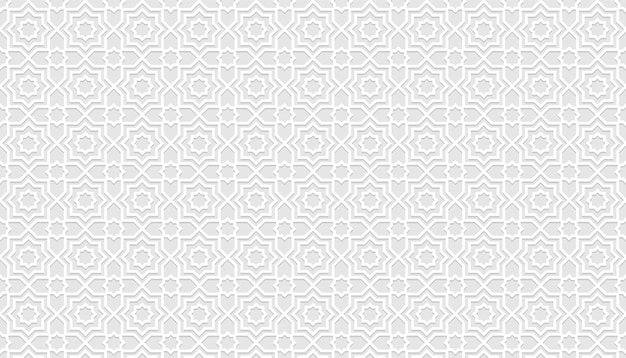 Vector a white background with a pattern of arabic ornament.