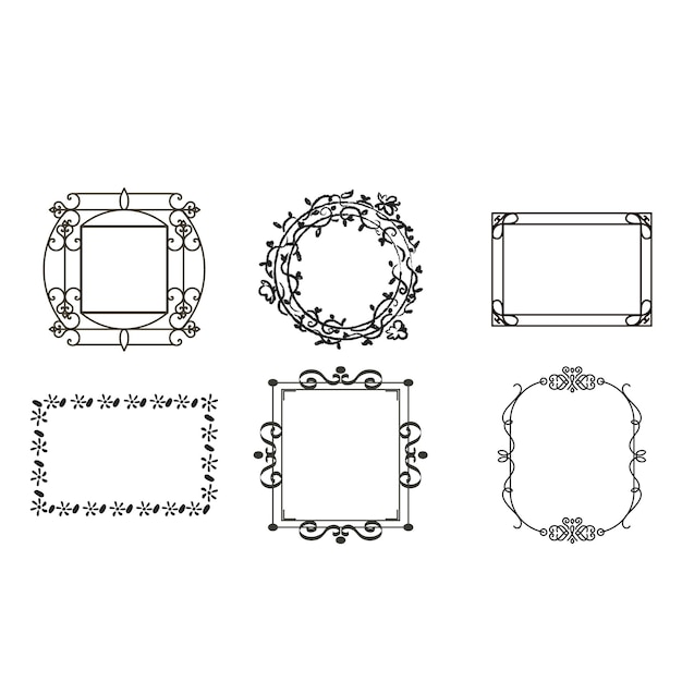 白い背景にフレームの絵が描かれていてデザインが描かれています