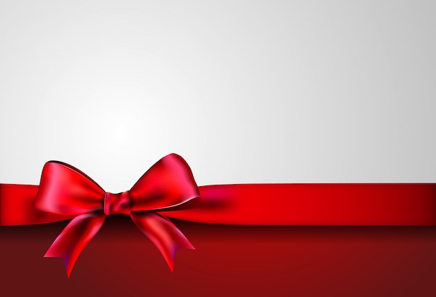 White background with red ribbon divided