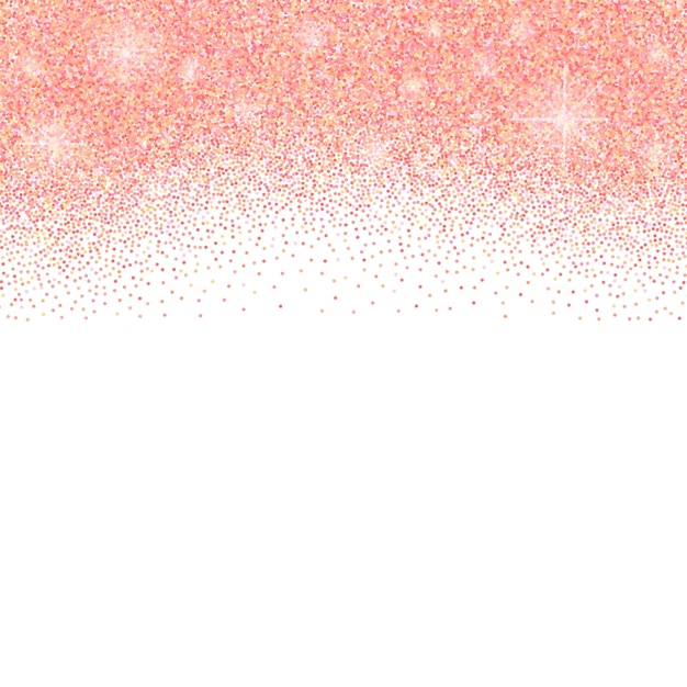 White background with rose gold glitter sparkles