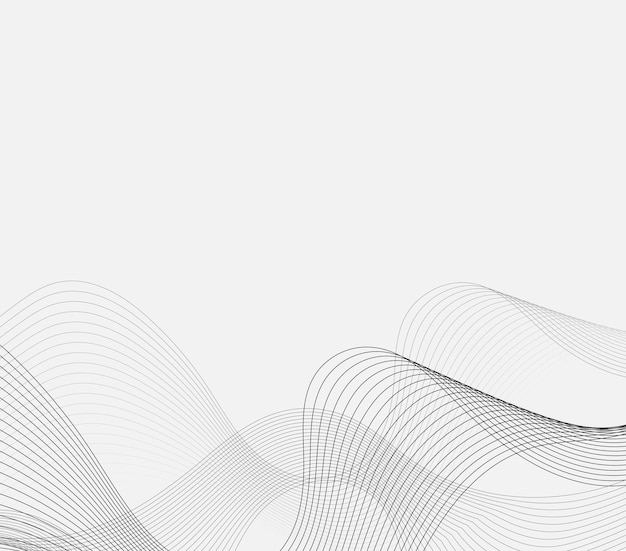 Vector white background with wavy lines copy space