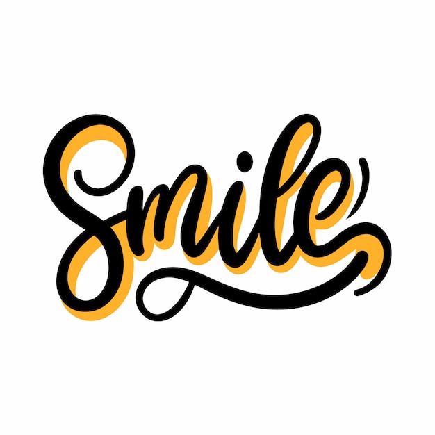 a white background with the word smile on it
