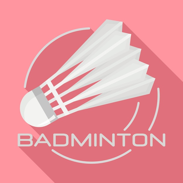 Vettore logo bianco del volano da badminton illustrazione piatta del logo vettoriale bianco del volano da badminton per il web design