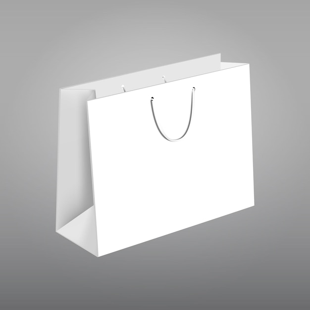 a white bag with a bag that says shopping bags