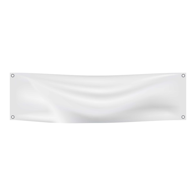 Mockup di banner bianco illustrazione realistica di mockup vettoriale di banner bianco per il web