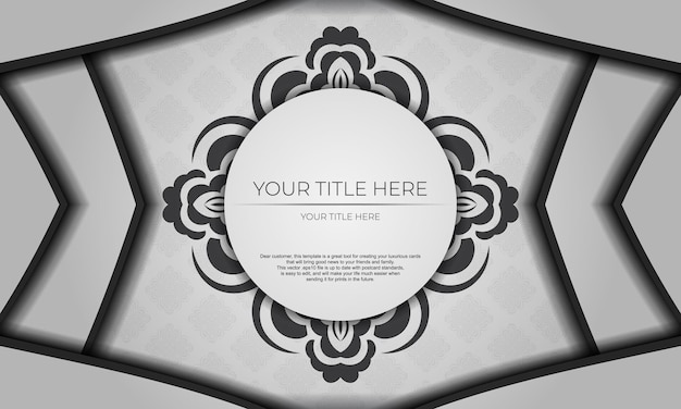 Белый баннер великолепных векторных узоров с орнаментами мандалы для вашего дизайна векторный дизайн пригласительного билета с узорами мандалы