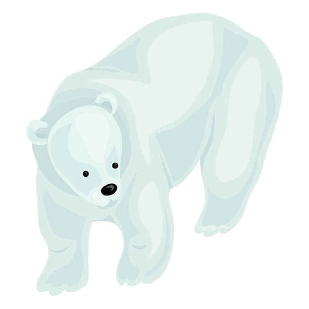 Иконка белого медведя Мультфильм о векторной иконке белого медведя для веб-дизайна, выделенной на белом фоне