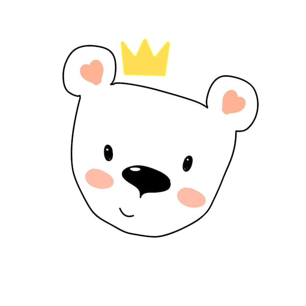 A white bear with a crown on it's head.