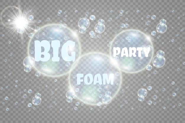 White beautiful bubbles on a transparent background vector illustration Bubble