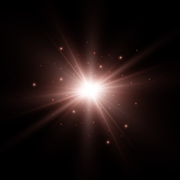 White beautiful light explodes with a transparent explosion. , bright illustration for perfect effect with sparkles. Bright Star. Transparent shine of the gloss gradient, bright flash.